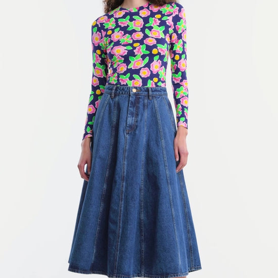 Gorman - Molly Denim Skirt - mid-blue