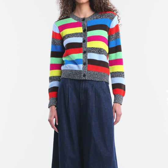 Gorman - Jumble Stripe Cotton Cardigan - stripe