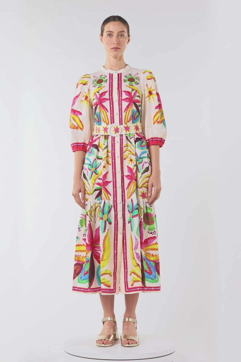 Gorman - Papaya Palm Long Shirt Dress - print