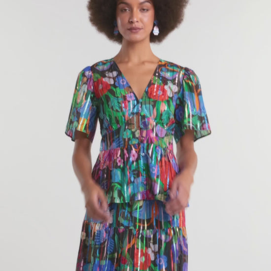 Gorman - Mariposa Glitter Party Top - print