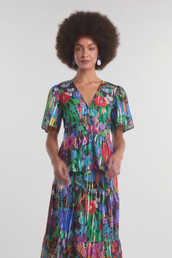 Gorman - Mariposa Glitter Party Top - print