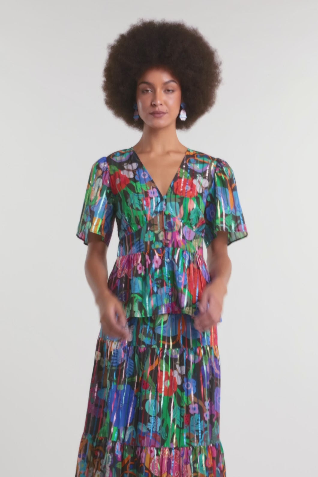 Gorman - Mariposa Glitter Party Top - print