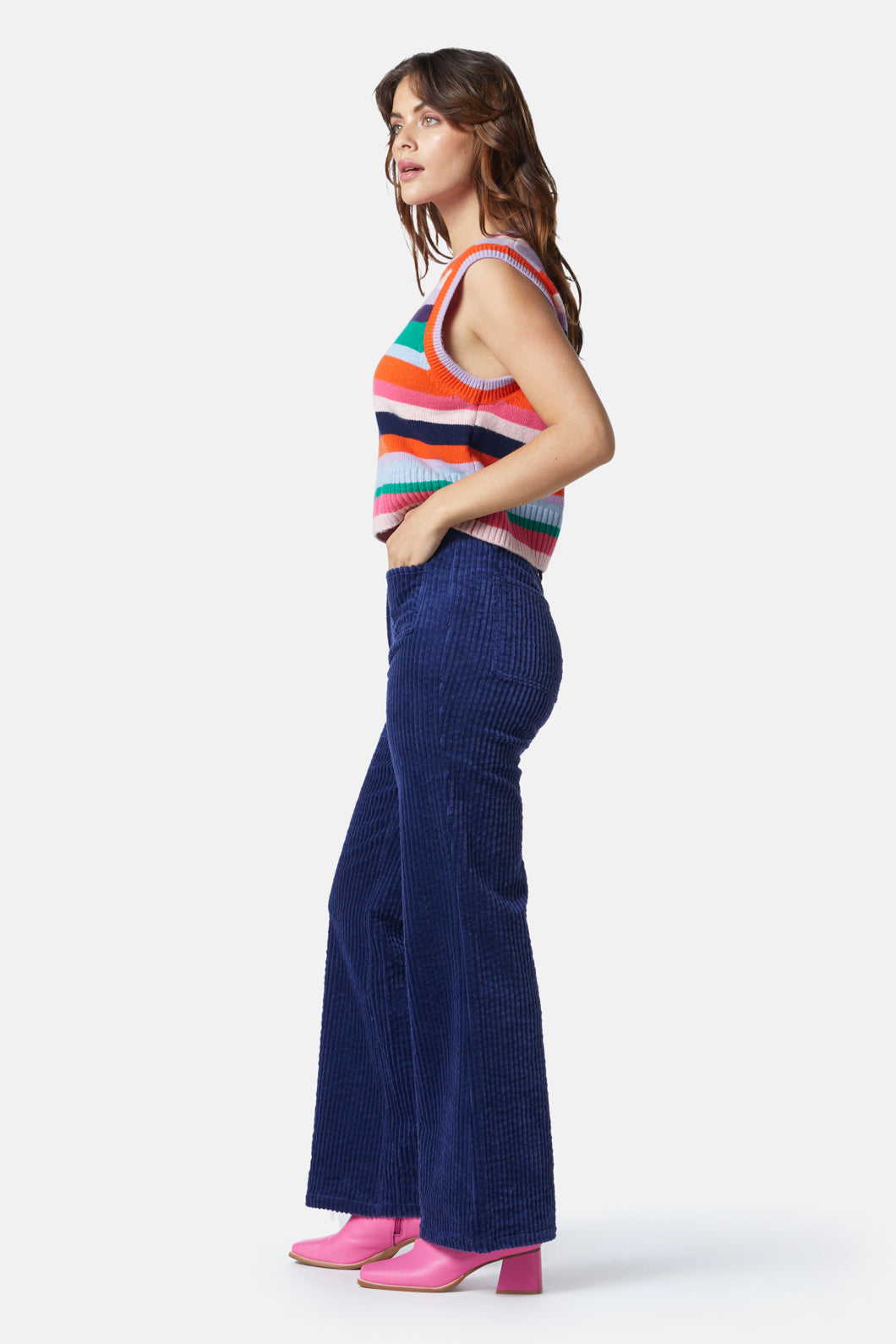 Gorman - Cord Flare Pant - navy
