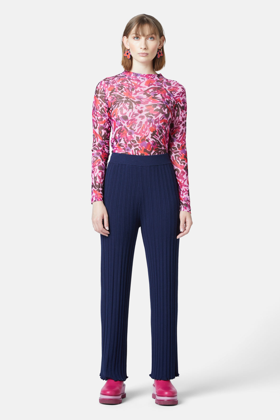 Gorman - Pleat Knit Pant - navy