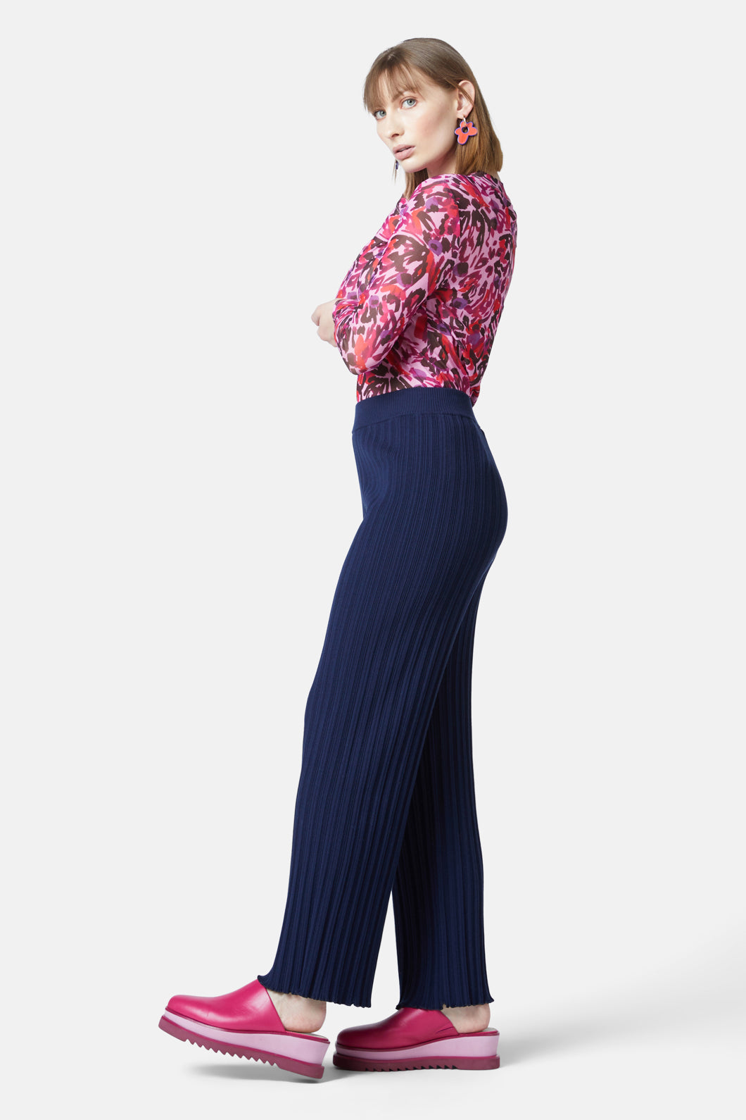 Gorman - Pleat Knit Pant - navy