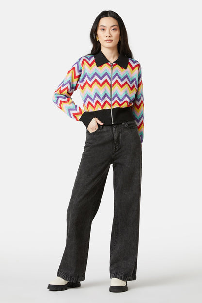 Gorman - Chevron Lurex Knit Jacket - multi