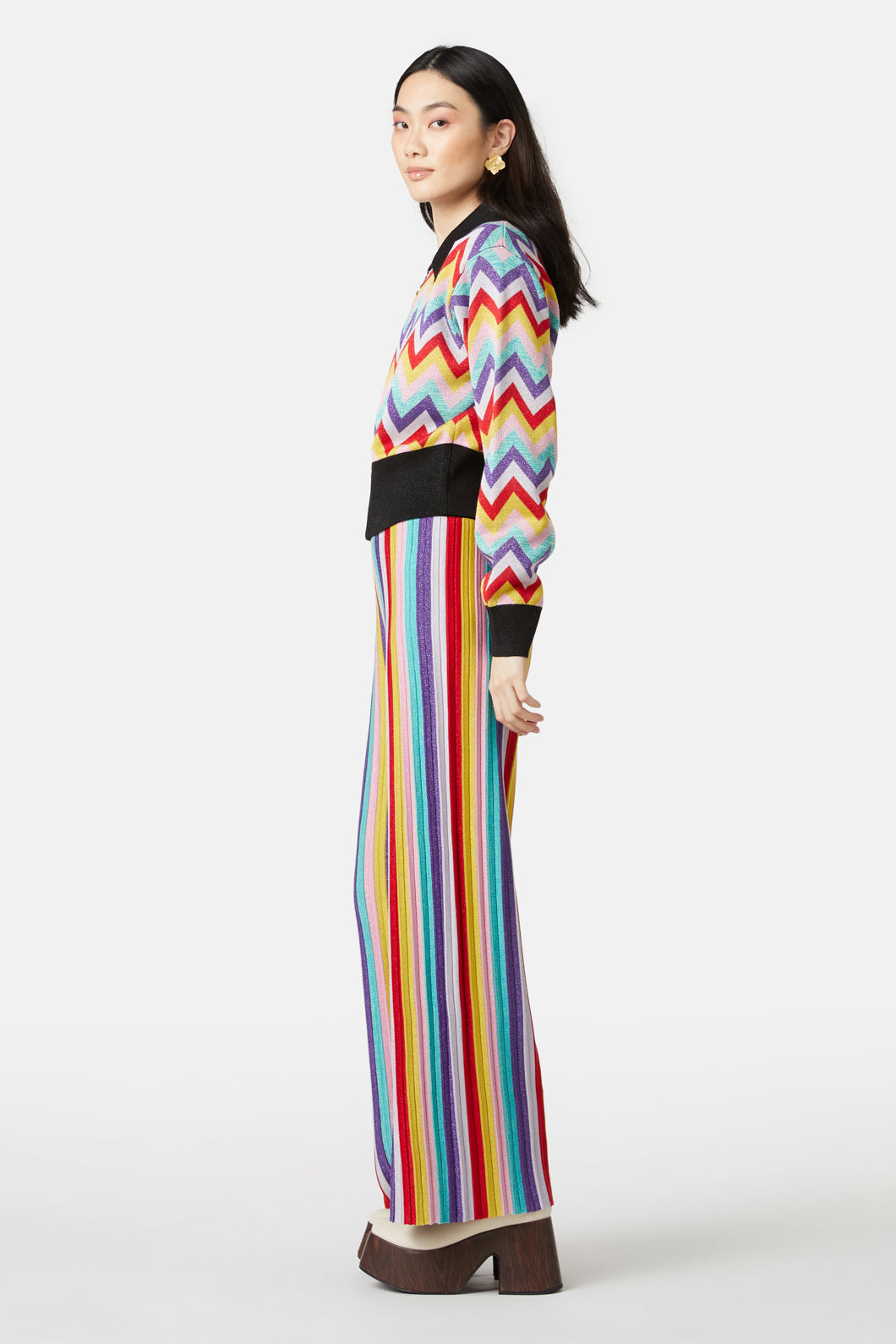Gorman - Chevron Lurex Knit Jacket - multi