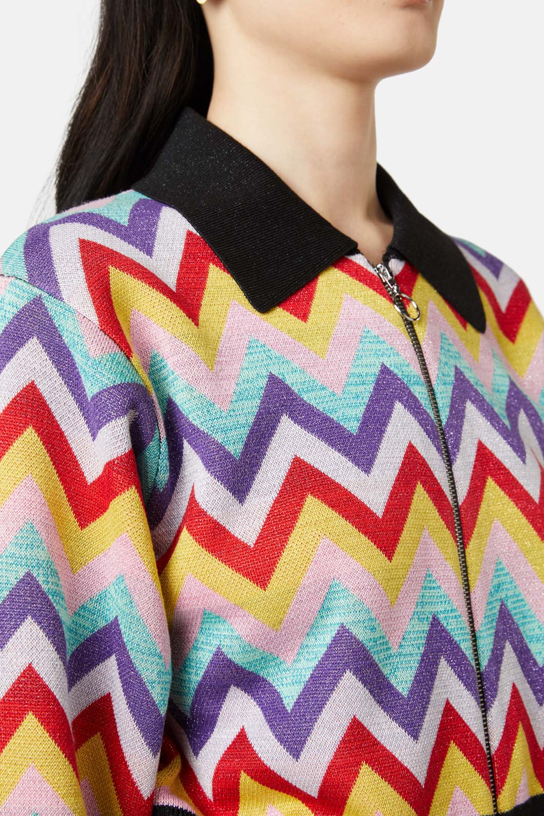 Gorman - Chevron Lurex Knit Jacket - multi