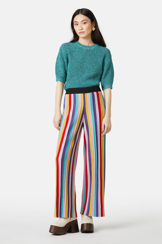 Gorman - Rainbow Lurex Knit Pant - stripe