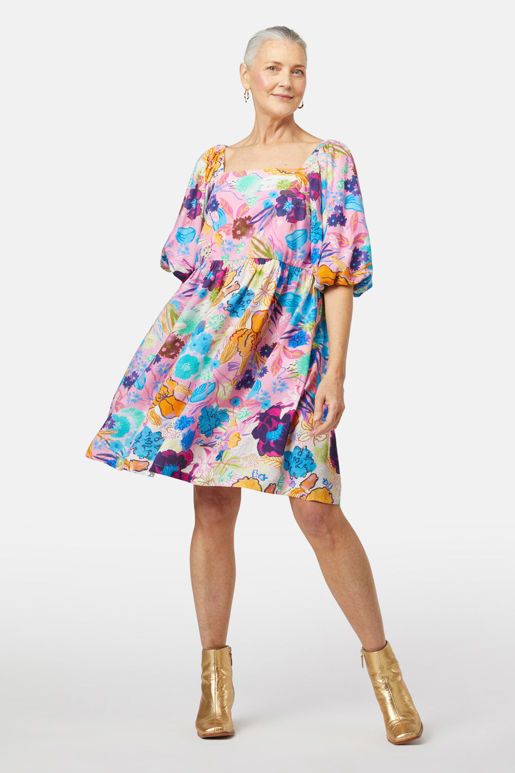 Gorman - Flora Rosa Dupion Dress - print