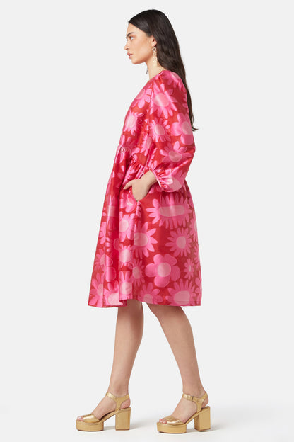 Gorman - Flowering Pink Jacquard Dress - print