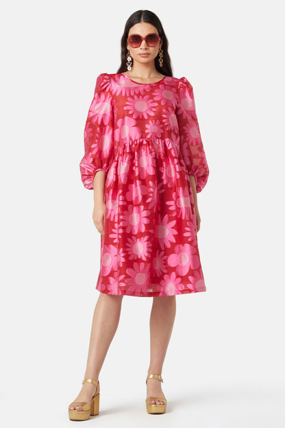 Gorman - Flowering Pink Jacquard Dress - print