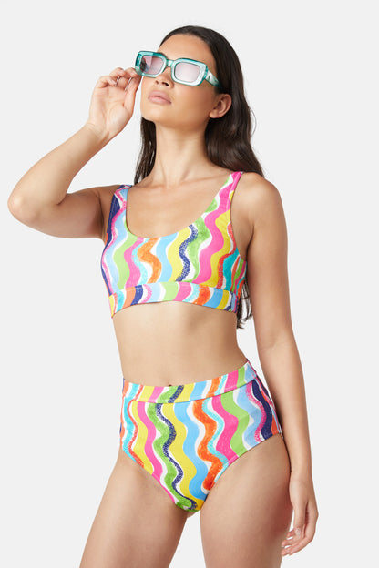 Gorman - Beach Stripe Bikini Top - print