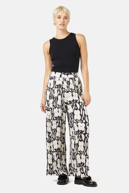 Gorman - Flower Stripe Plisse Pant - print