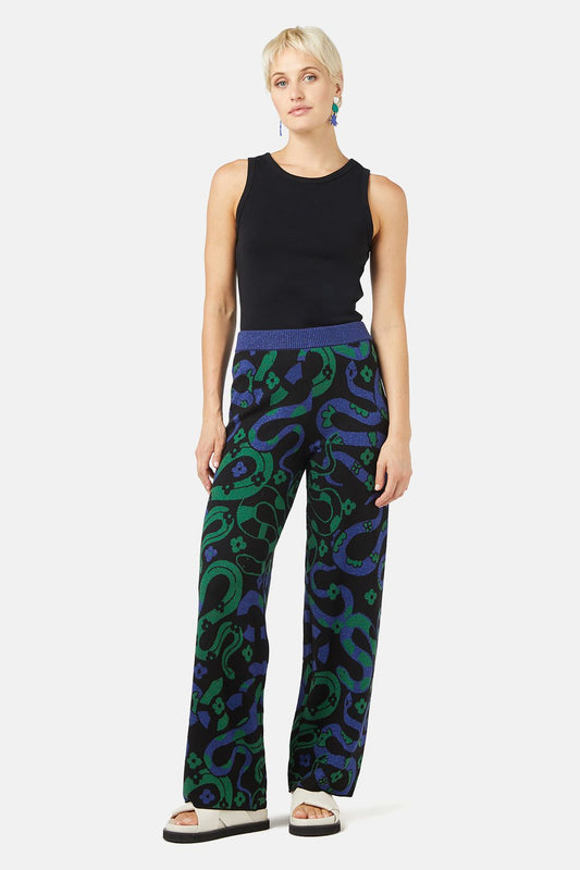 Gorman - Flower Snake Knit Pant - print