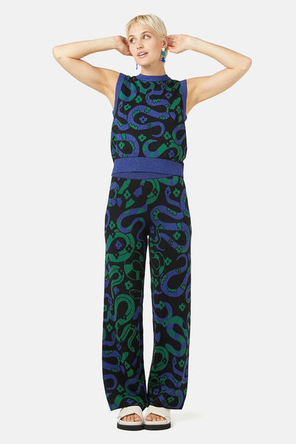 Gorman - Flower Snake Knit Pant - print