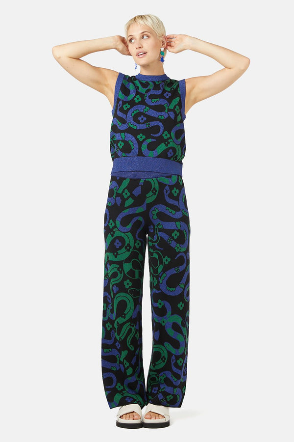 Gorman - Flower Snake Knit Pant - print