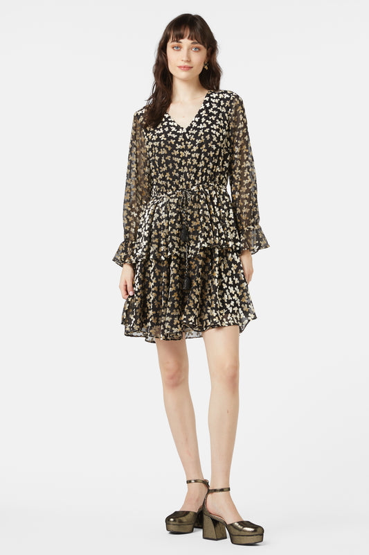 Gorman - Champagne Bubbles Devore Dress - gold