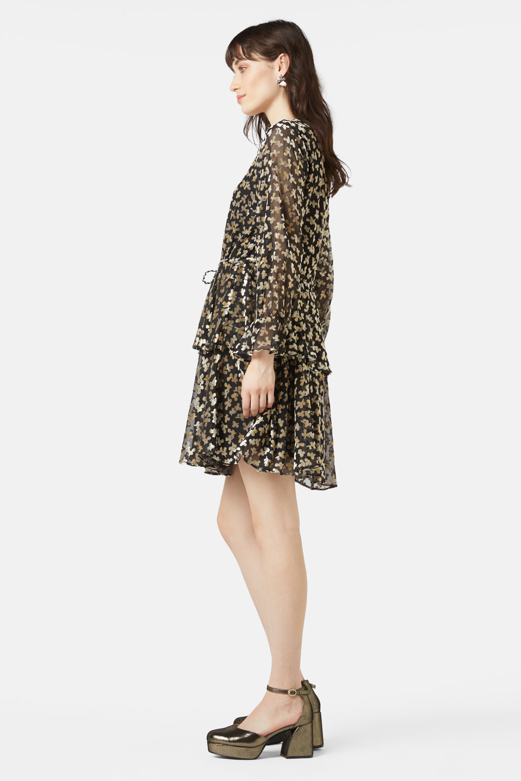 Gorman - Champagne Bubbles Devore Dress - gold