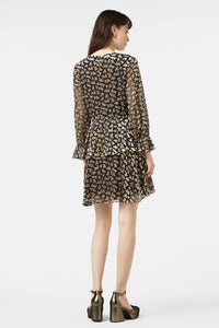 Gorman - Champaign Bubbles Devore Dress - gold