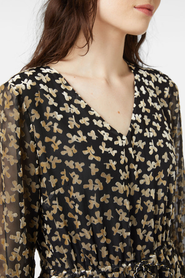 Gorman - Champaign Bubbles Devore Dress - gold