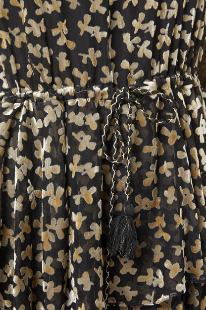 Gorman - Champagne Bubbles Devore Dress - gold