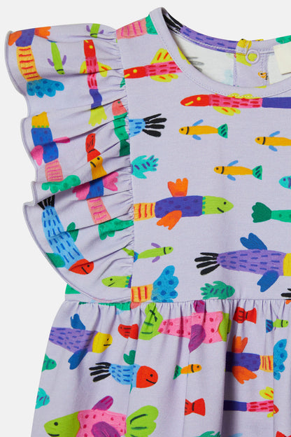 Gorman - Here Fishy Baby Dress - lilac
